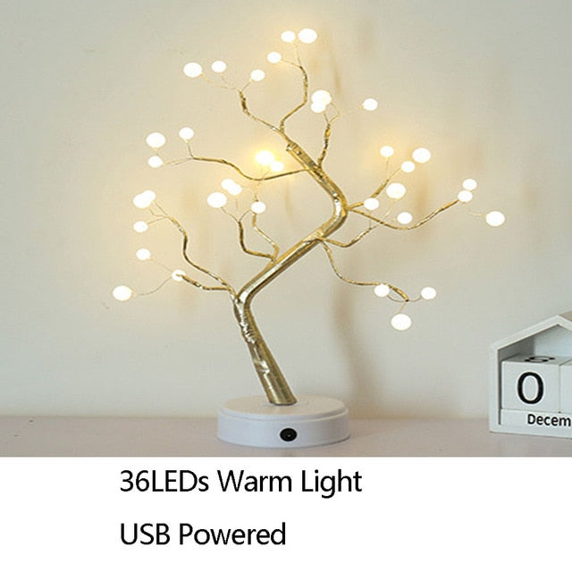 Night Light Bonsai Style Party Cherry Tree Shape LED Light