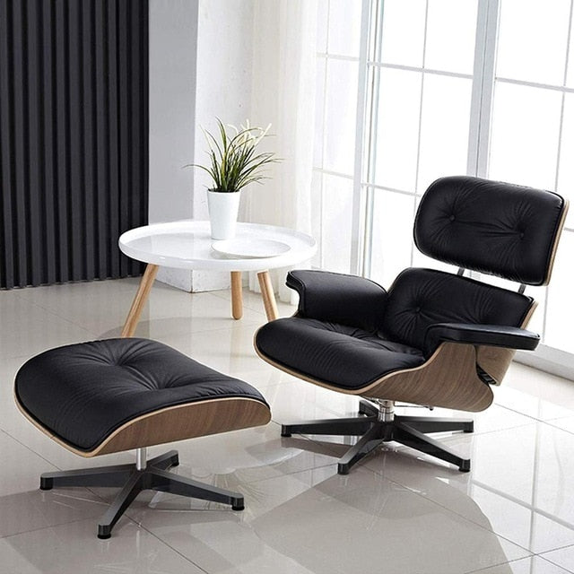 Furgle Mid-Century Leather Lounge Chair
