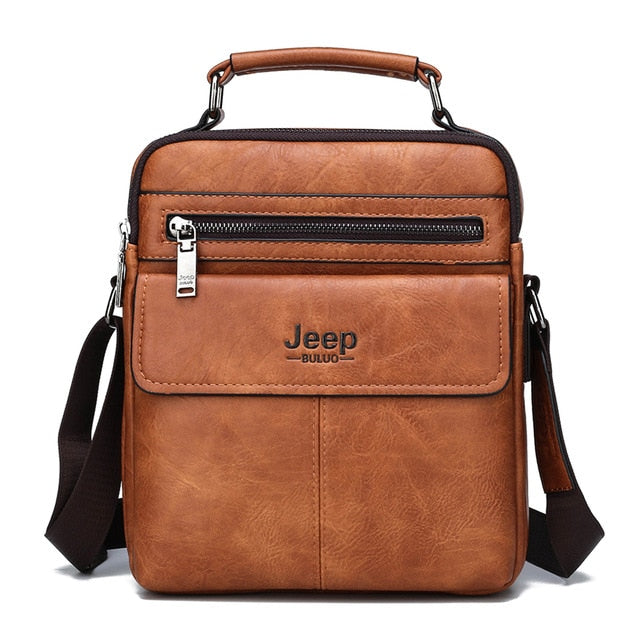 Jeep Buluo Split Leather Messenger Bag