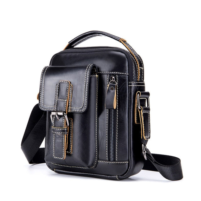 Casual Large Capacity Leather Messenger Bag