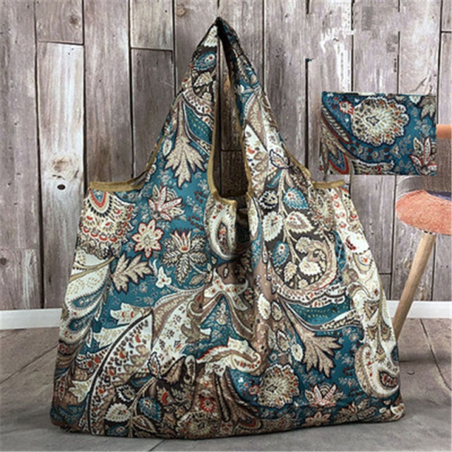 Big Size Thick Nylon Large Tote ECO Reusable Polyester Portable Shoulder Handbag