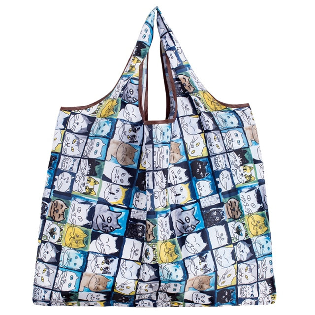 Big Size Thick Nylon Large Tote ECO Reusable Polyester Portable Shoulder Handbag