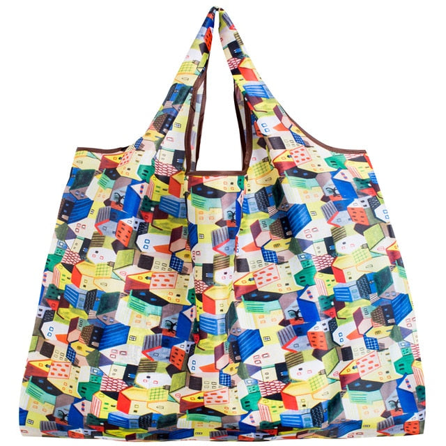 Big Size Thick Nylon Large Tote ECO Reusable Polyester Portable Shoulder Handbag