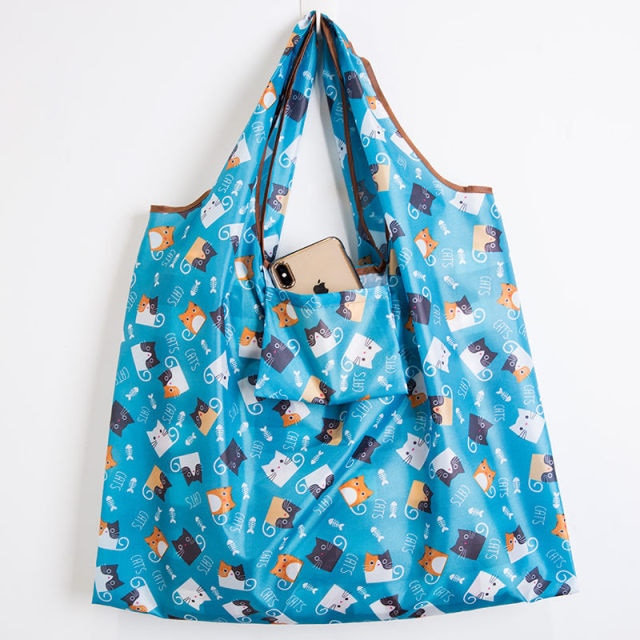 Big Size Thick Nylon Large Tote ECO Reusable Polyester Portable Shoulder Handbag