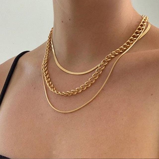 Multi-Layered Snake Chain Necklace