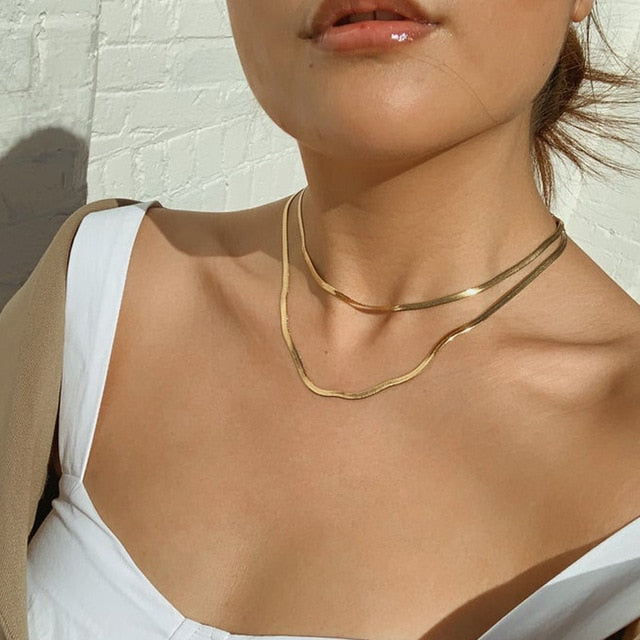 Multi-Layered Snake Chain Necklace