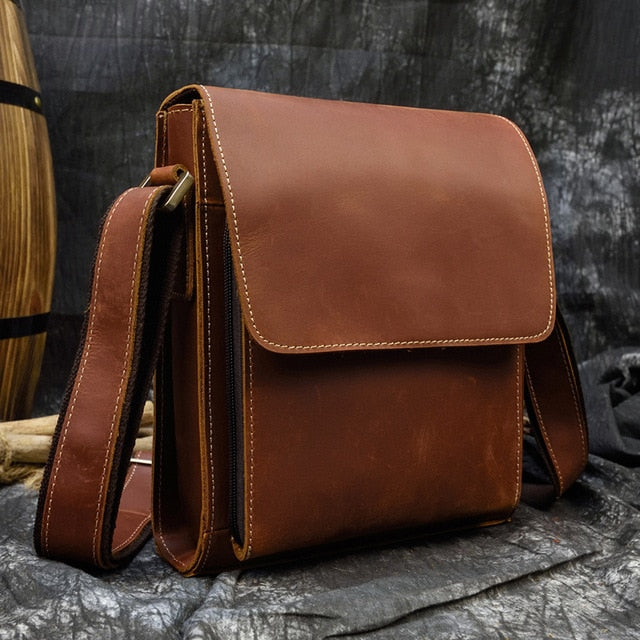 Casual Travel Leather Messenger Bag