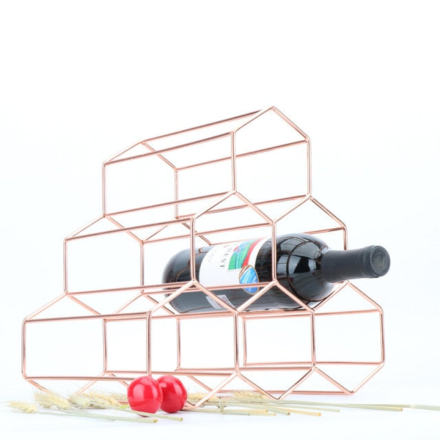 1Pc Simple Geometric Wine Rack