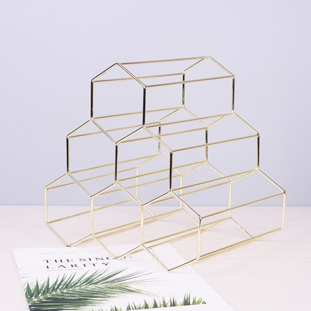 1Pc Simple Geometric Wine Rack