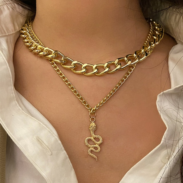 Multi-Layered Snake Chain Necklace