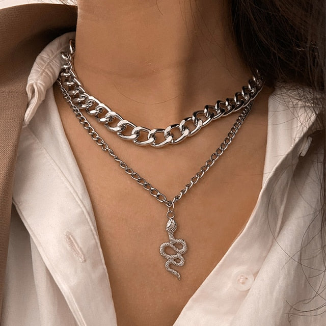 Multi-Layered Snake Chain Necklace