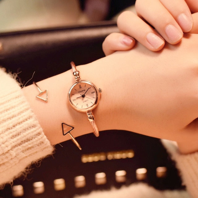 Stainless Steel Quartz Bangle Bracelet Watch