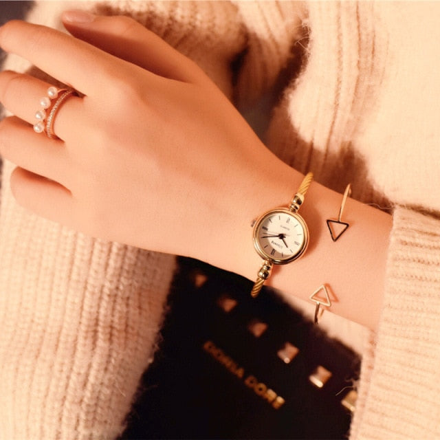 Stainless Steel Quartz Bangle Bracelet Watch