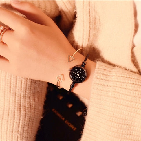 Stainless Steel Quartz Bangle Bracelet Watch