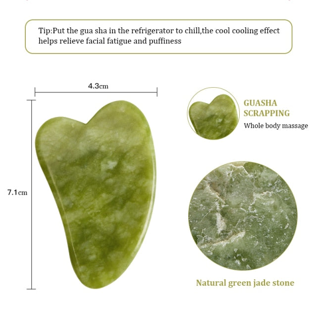 Natural Jade Face Massager Guasha Scraper