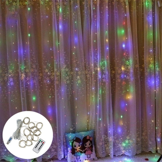 LED Garland Festoon Curtain Lamp with Remote Control