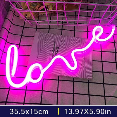 Love Shape Sign Night Lamp