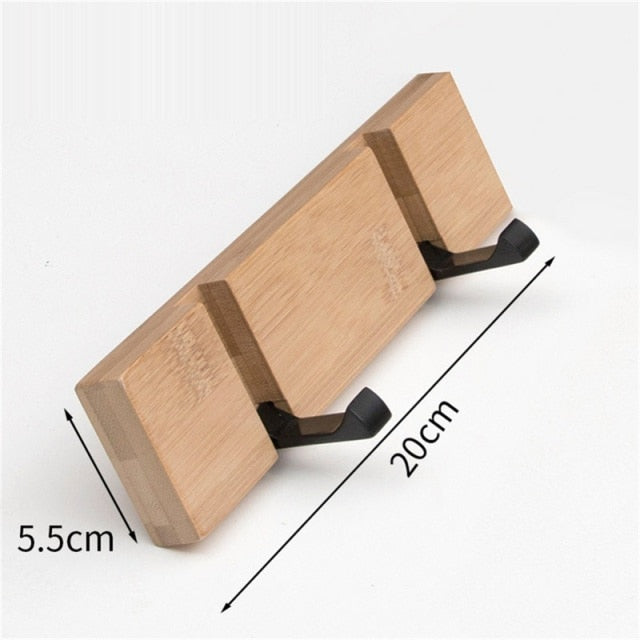 Foldable Wall-Mounted Bamboo Coat Rack