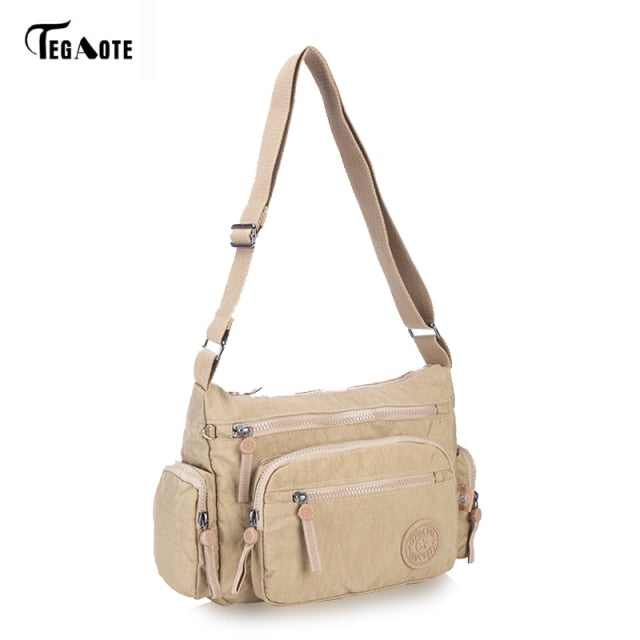 Tegaote Casual Large Capacity Nylon Messenger Bag