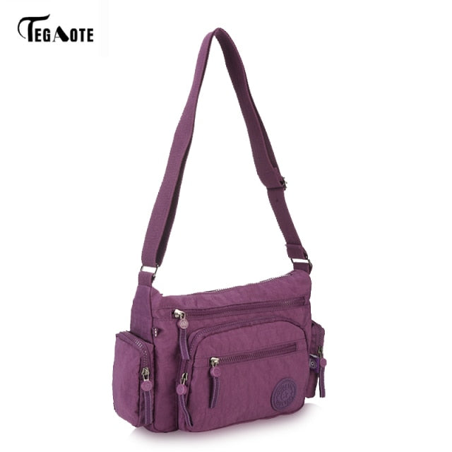 Tegaote Casual Large Capacity Nylon Messenger Bag