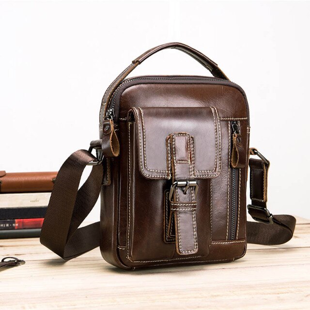 Casual Large Capacity Leather Messenger Bag