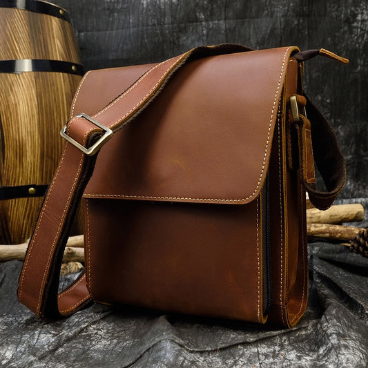 Casual Travel Leather Messenger Bag