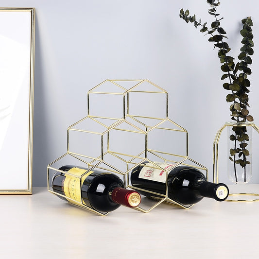 1Pc Simple Geometric Wine Rack