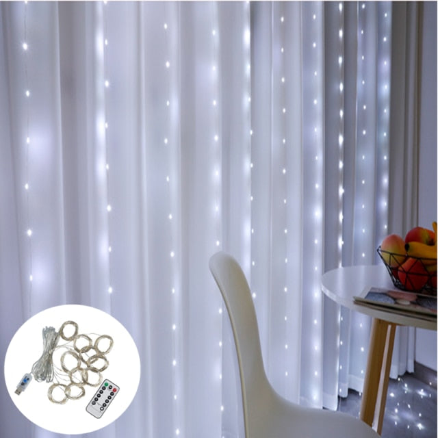LED Garland Festoon Curtain Lamp with Remote Control