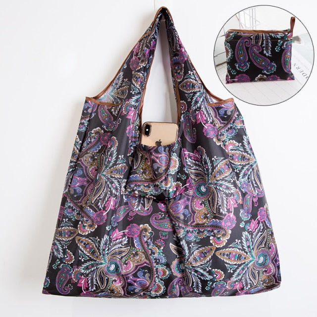Big Size Thick Nylon Large Tote ECO Reusable Polyester Portable Shoulder Handbag