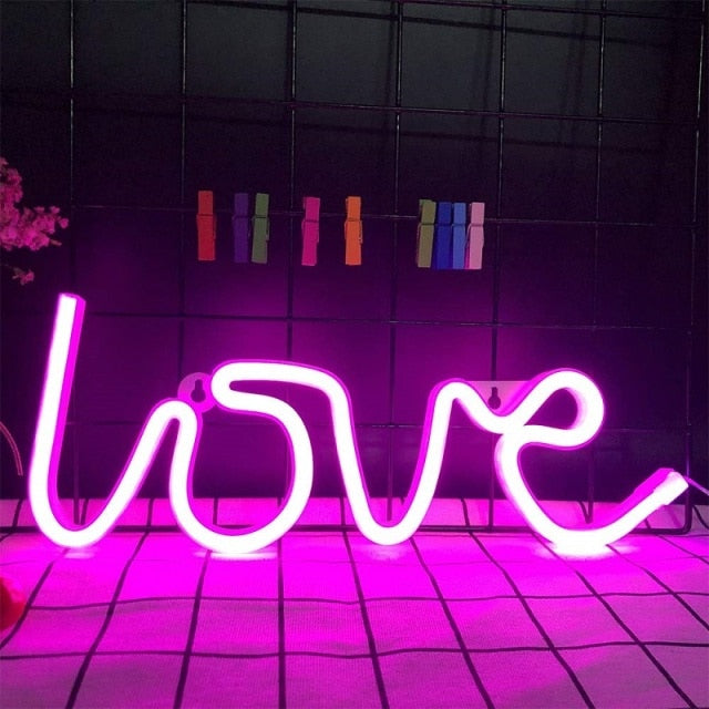 Love Shape Sign Night Lamp