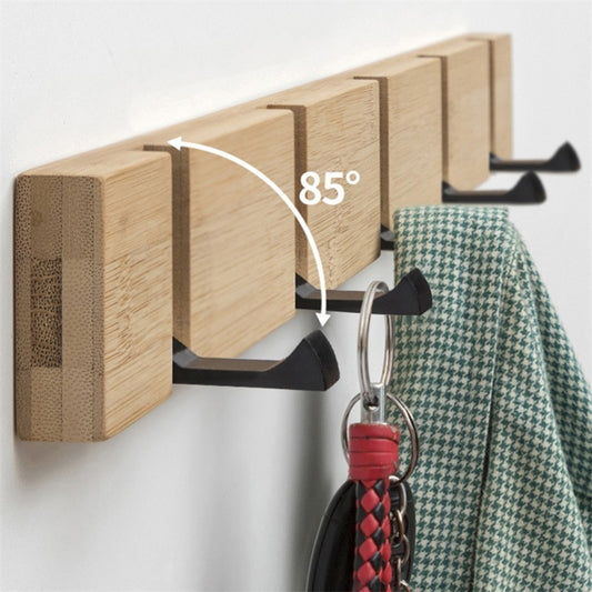 Foldable Wall-Mounted Bamboo Coat Rack