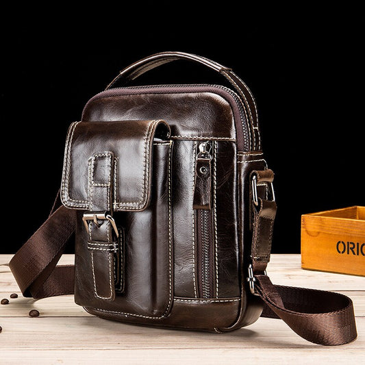 Casual Large Capacity Leather Messenger Bag